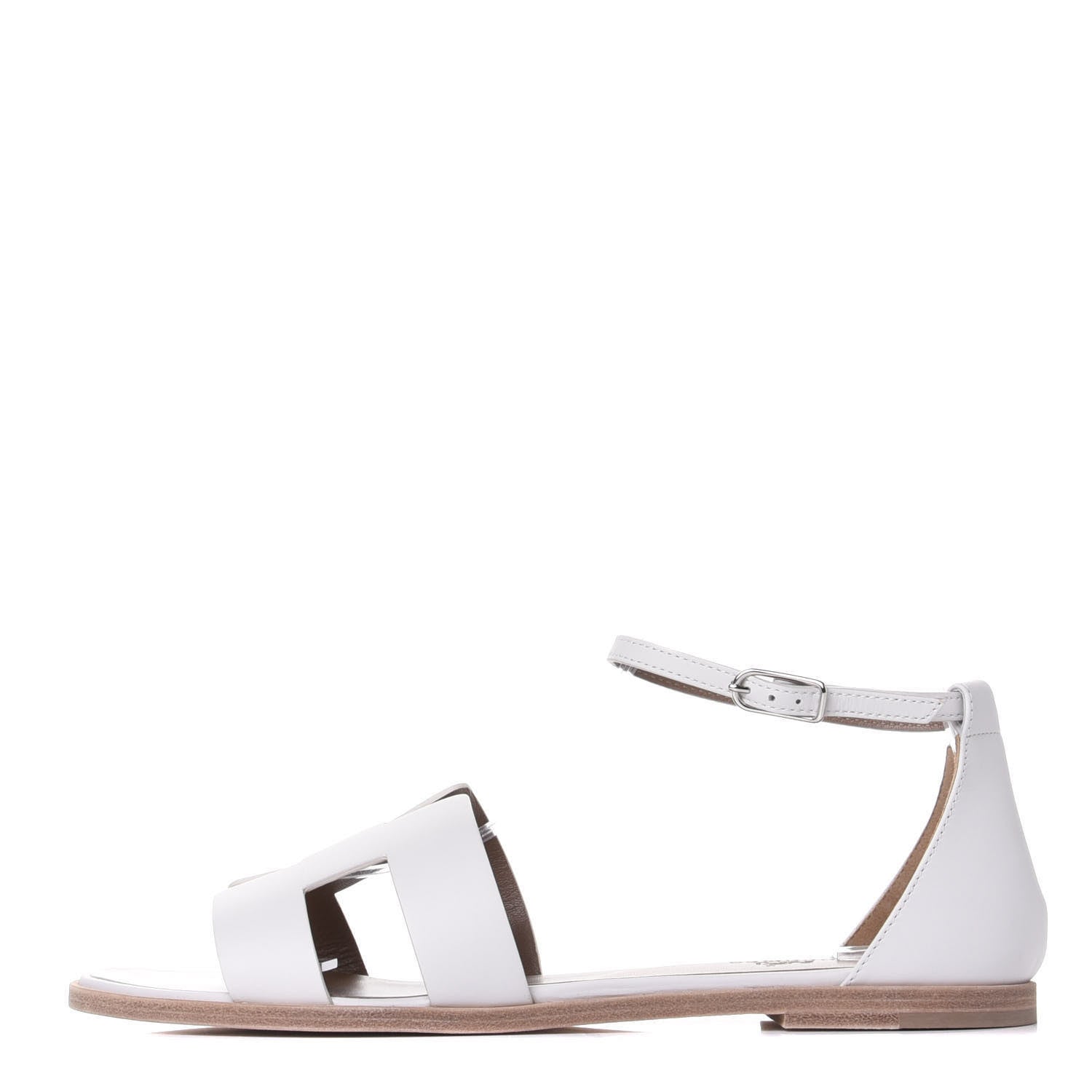 Hermes Calfskin Santorini Sandals 40 White 1 of 11