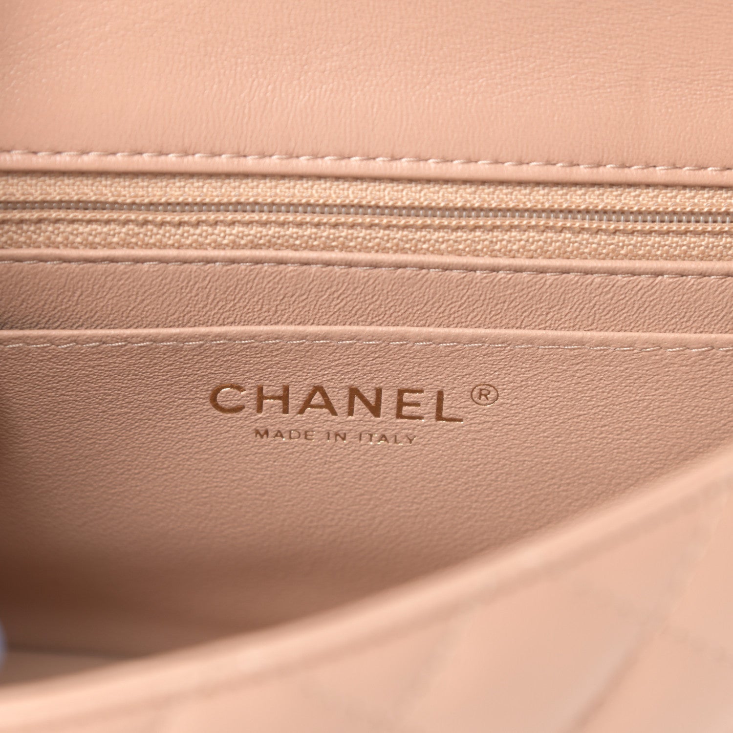 Chanel Lambskin Quilted Mini Square Flap Beige 6 of 12