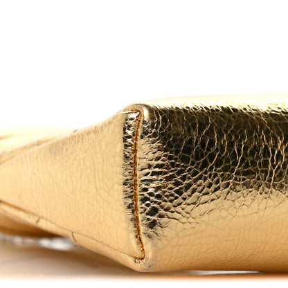 Chanel Metallic Crumpled Calfskin Quilted Nano 31 Shopping Bag Gold 9 of 11
