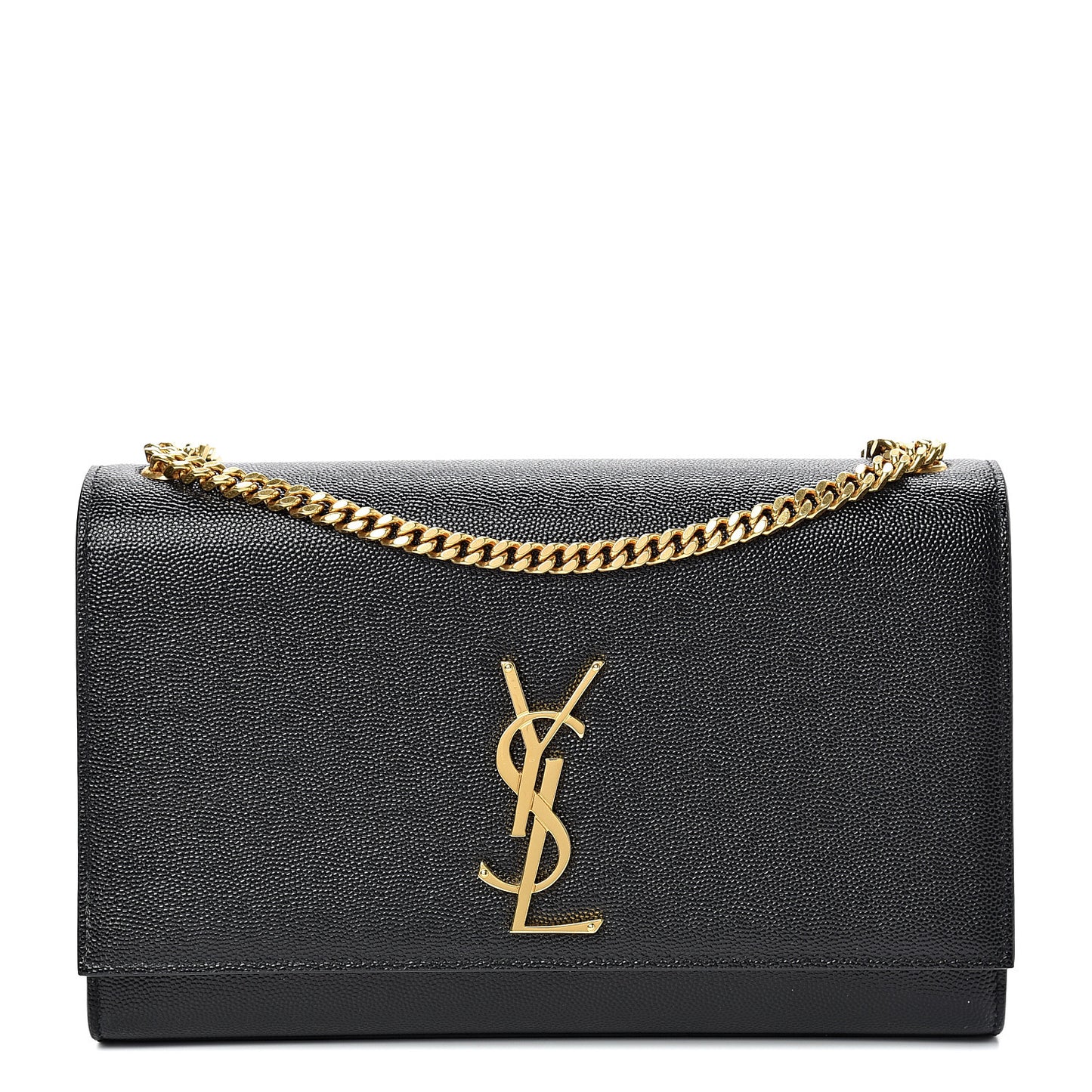 Grain De Poudre Medium Classic Monogram Kate Satchel Black