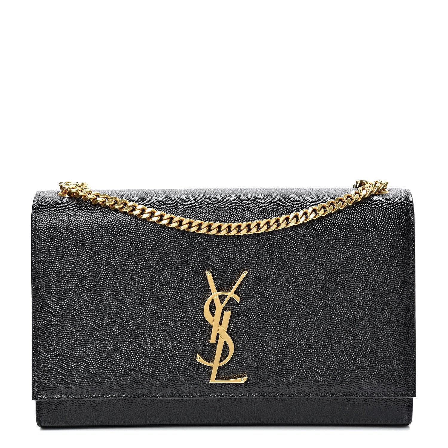 Saint Laurent Grain De Poudre Medium Classic Monogram Kate Satchel Black 1 of 9