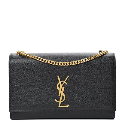 Saint Laurent Grain De Poudre Medium Classic Monogram Kate Satchel Black 1 of 9