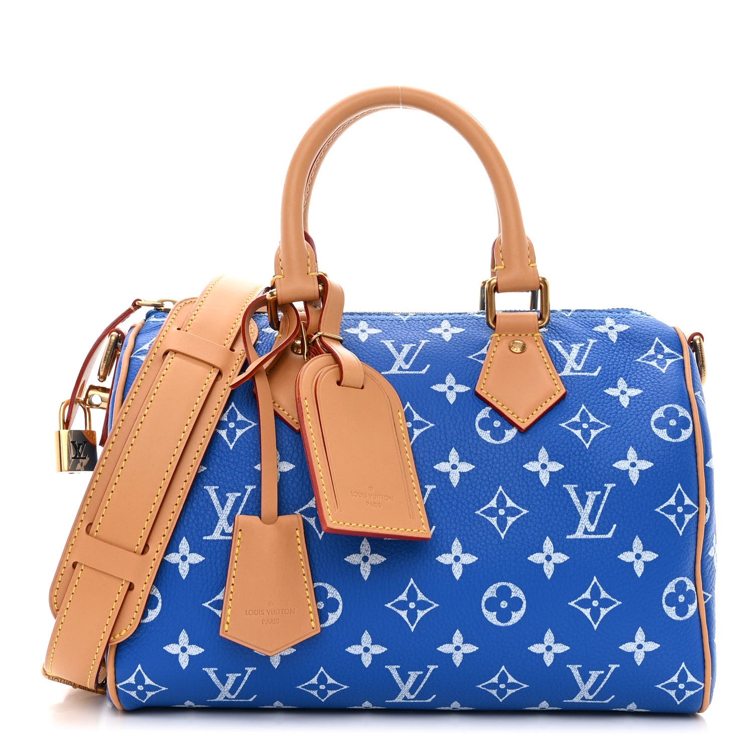 Louis Vuitton Calfskin Monogram Speedy P9 Bandouliere 25 Blue 1 of 12