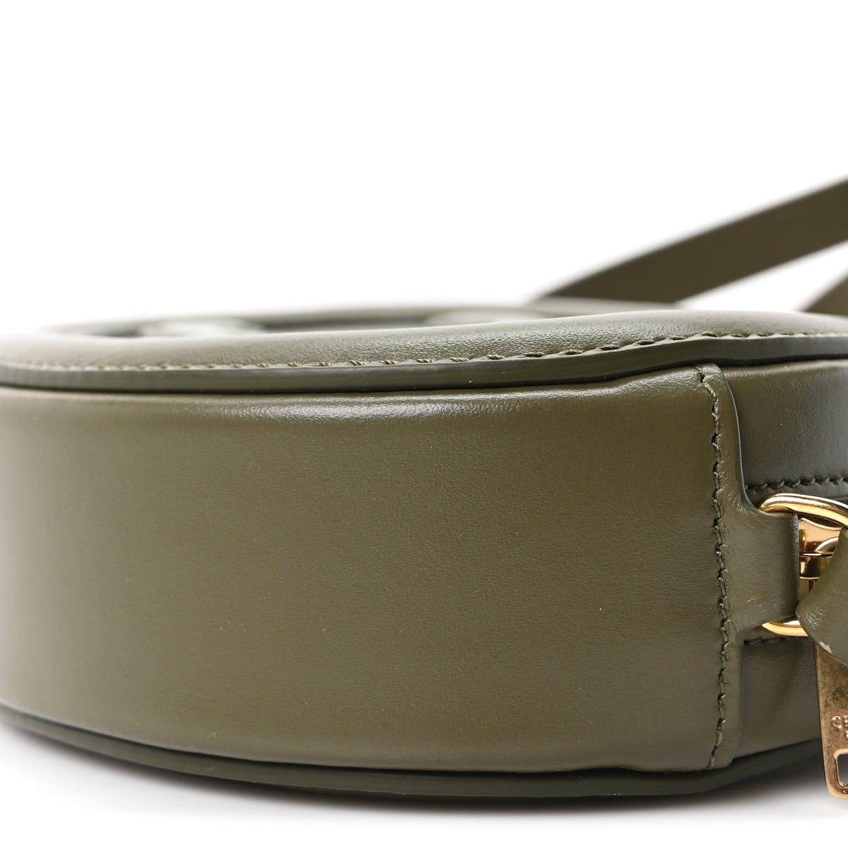 Celine Smooth Calfskin Cuir Small Triomphe Oval Crossbody Purse Dark Khaki 8 of 8