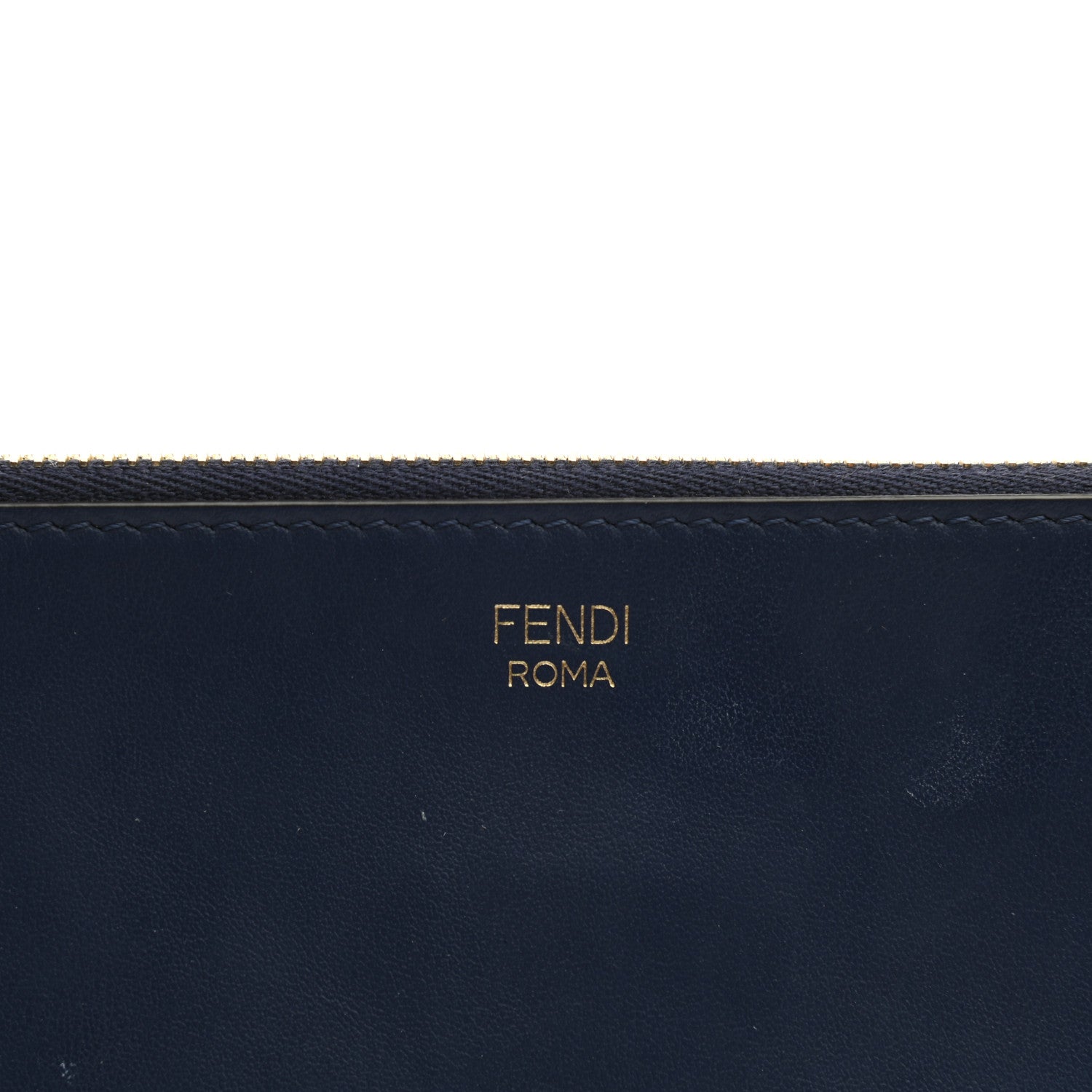 Fendi X FILA Vitello Century Mania Bi-Color FF 1974 Embossed Small Flat Clutch Nebula Blueberry Multicolor 6 of 8