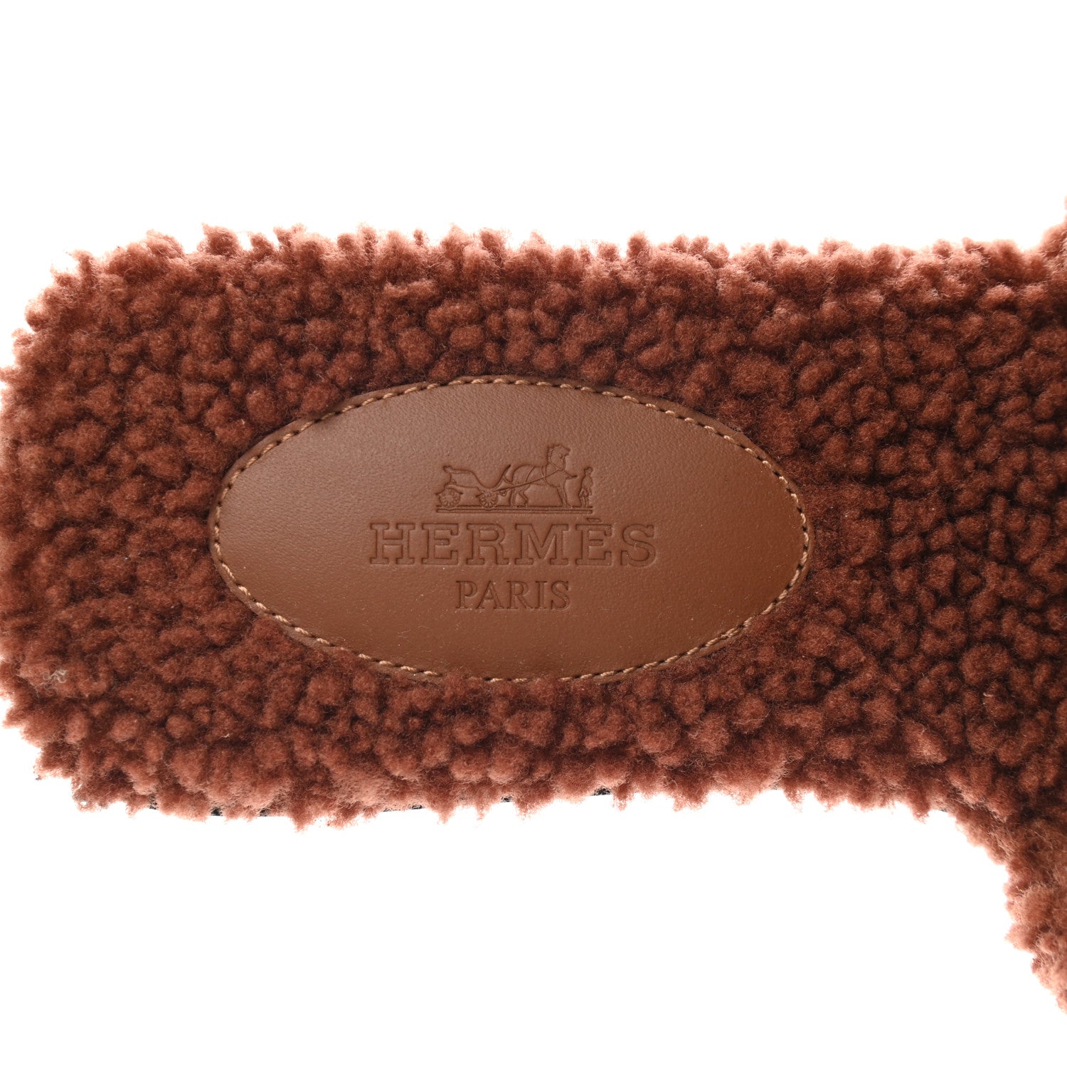 Hermes Woolskin Oran Sandals 35 Cognac 6 of 8