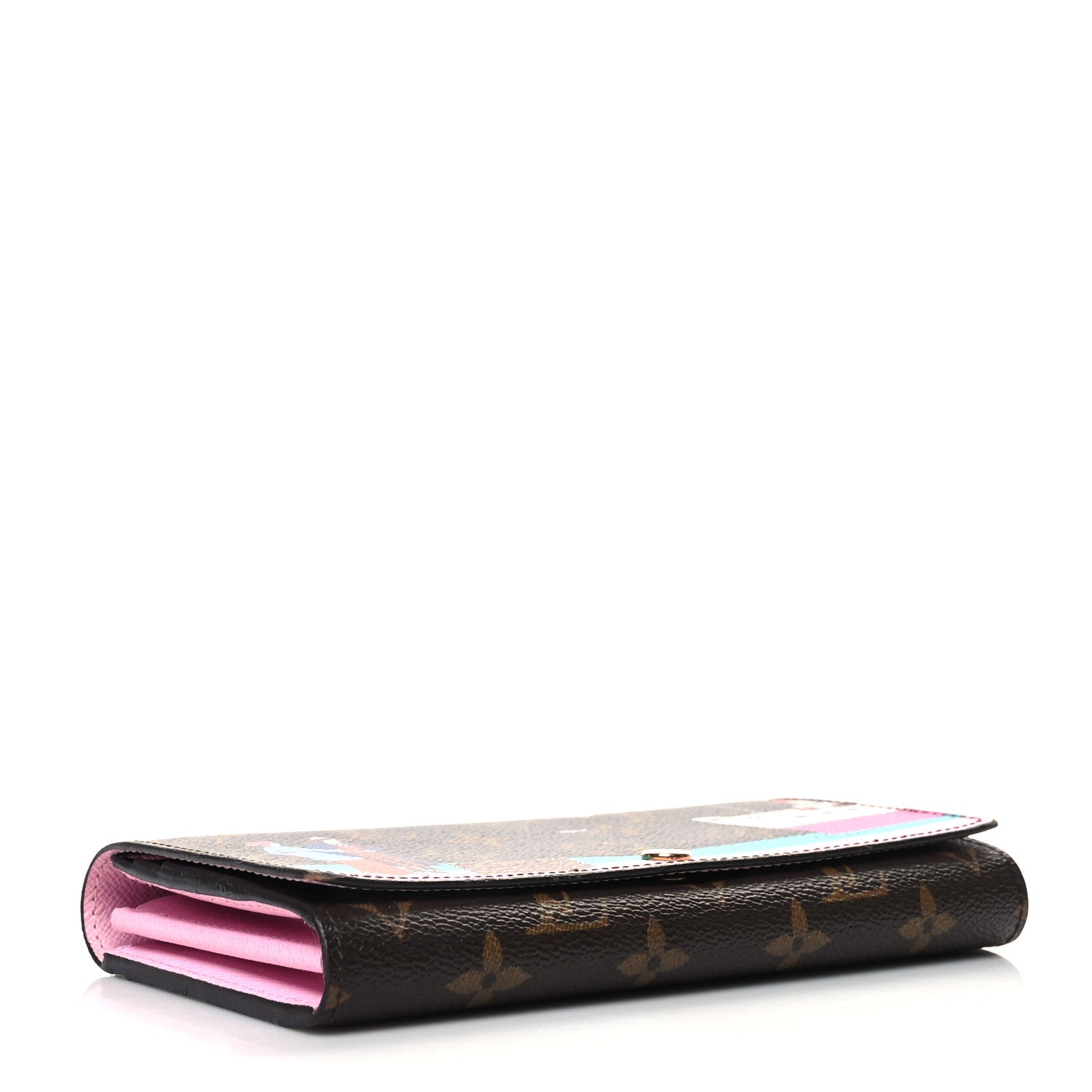 Louis Vuitton Monogram 2016 Christmas Animation Sarah Wallet Rose Ballerine 4 of 10