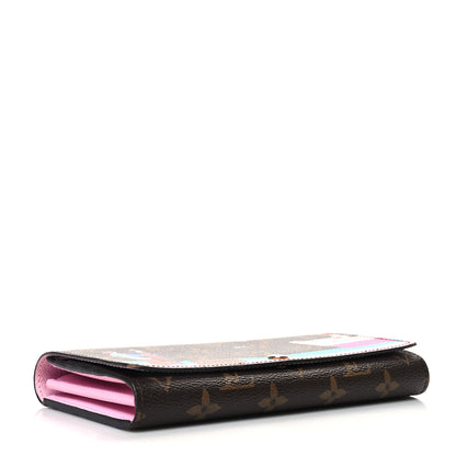 Louis Vuitton Monogram 2016 Christmas Animation Sarah Wallet Rose Ballerine 4 of 10