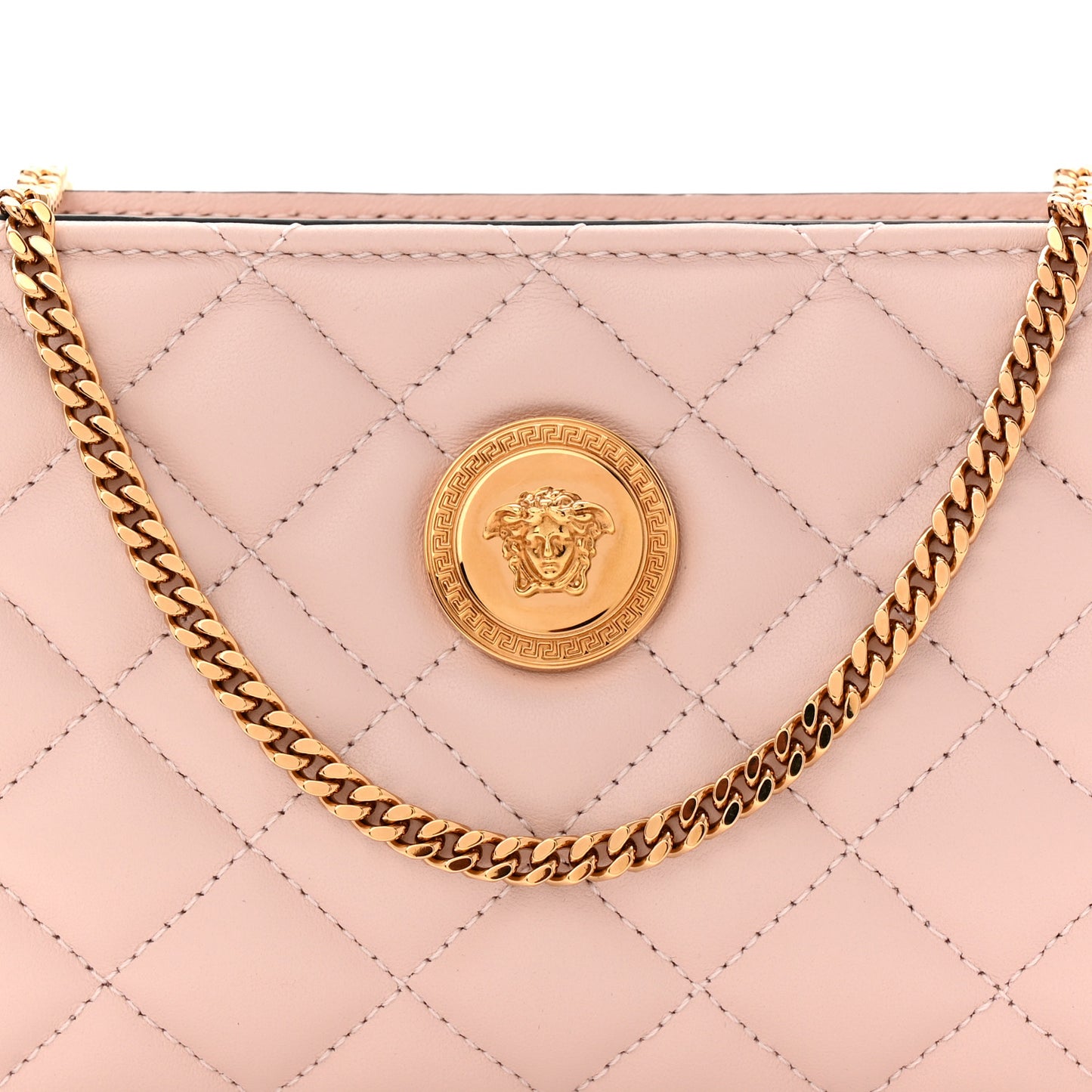 Nappa Quilted La Medusa Crossbody Light Pink