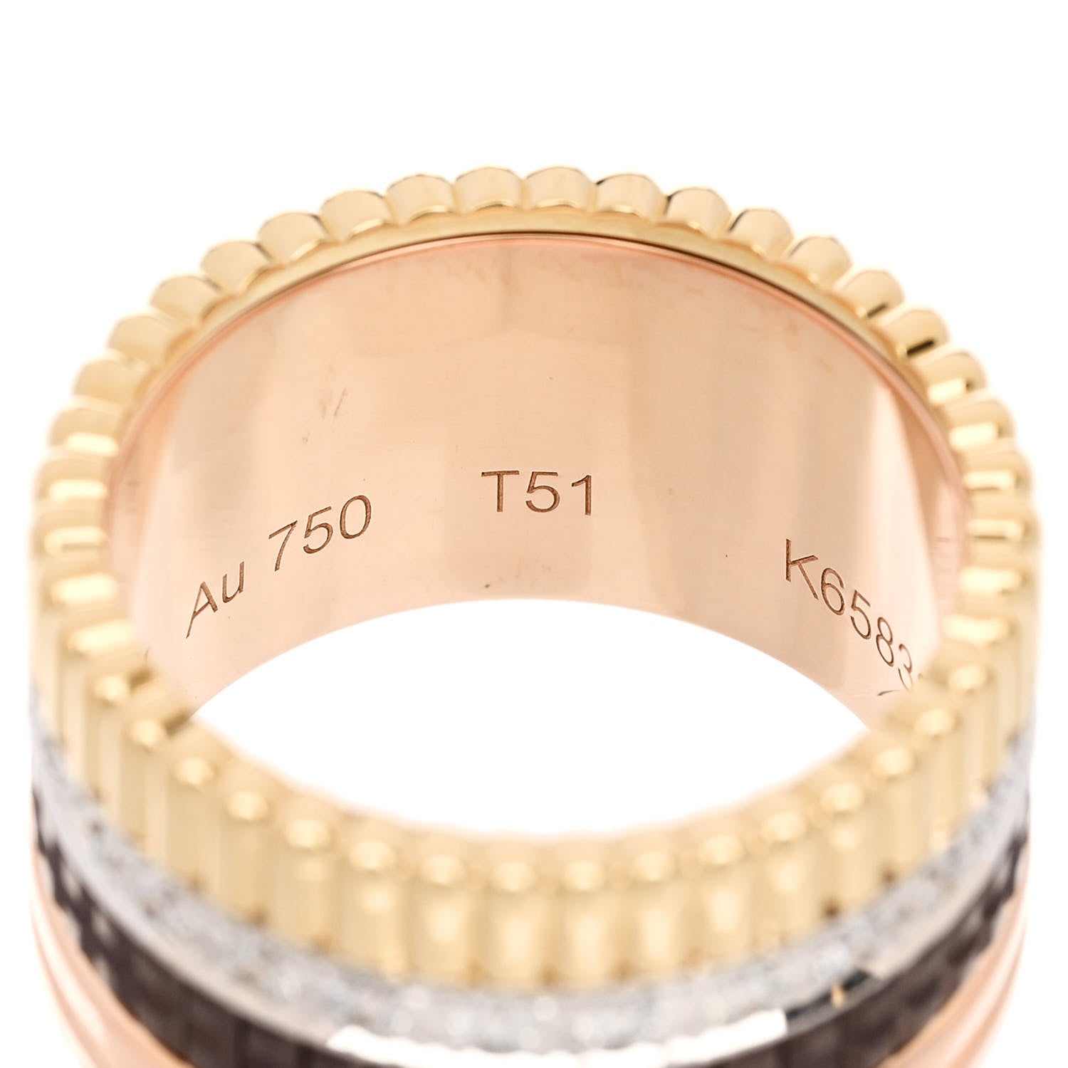 Boucheron 18K Pink Yellow White Gold Diamond PVD Large Quatre Classique Ring 51 5.75 5 of 6