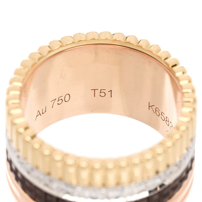 Boucheron 18K Pink Yellow White Gold Diamond PVD Large Quatre Classique Ring 51 5.75 5 of 6