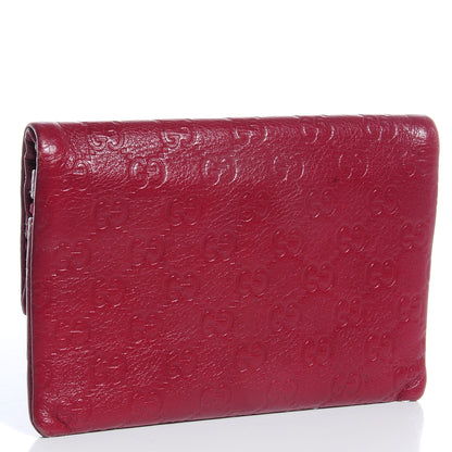 Gucci Guccissima Leather Travel Document Case Raspberry Red 3 of 9