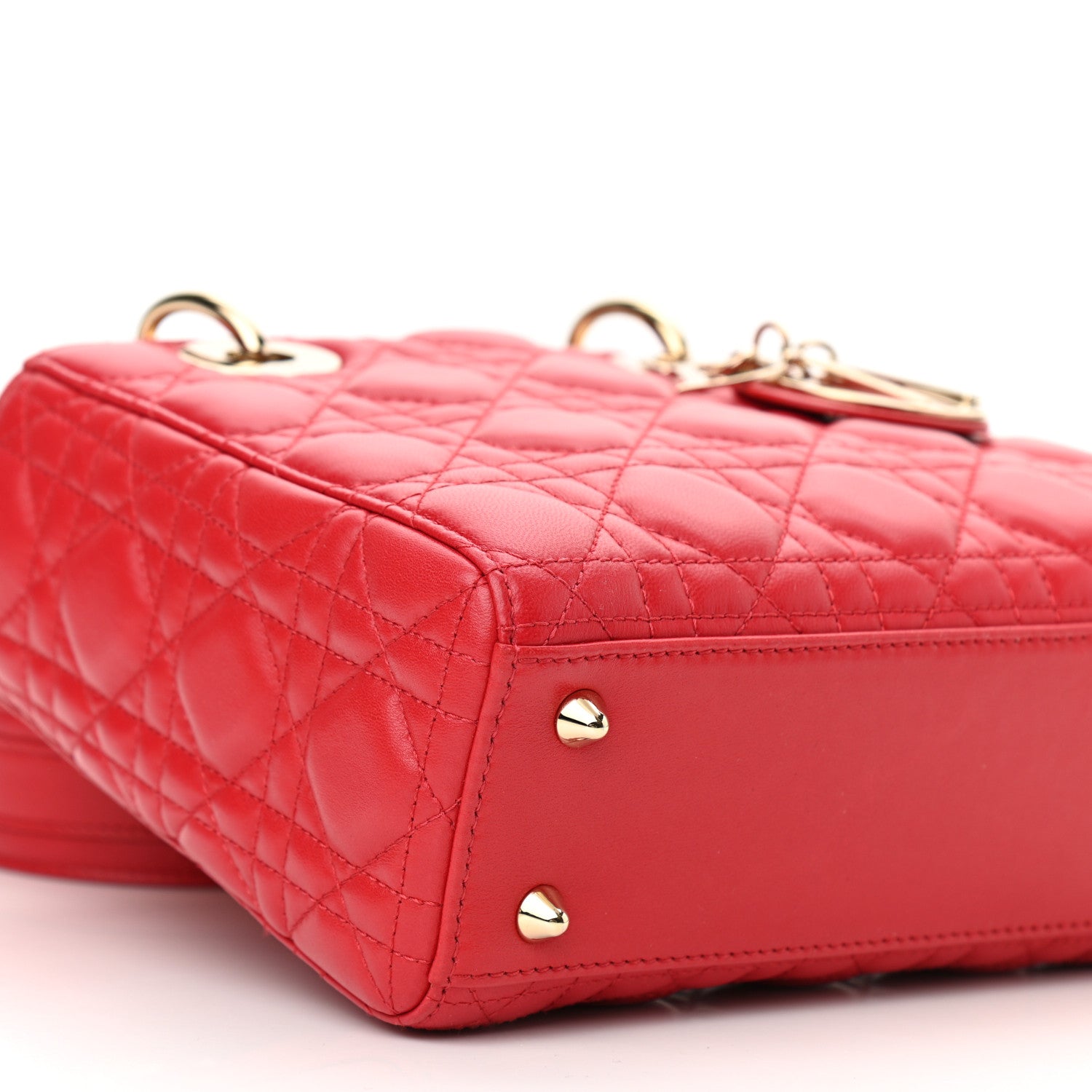 Christian Dior Lambskin Cannage Small Lucky Badges My Lady Dior Red 9 of 11