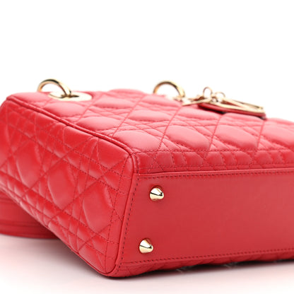 Christian Dior Lambskin Cannage Small Lucky Badges My Lady Dior Red 9 of 11