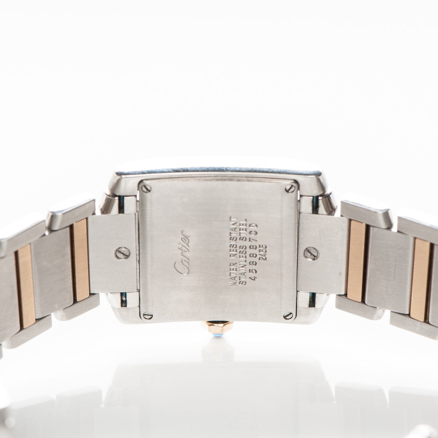 Stainless Steel 18K Yellow Gold 25mm Tank Francaise Quartz Watch