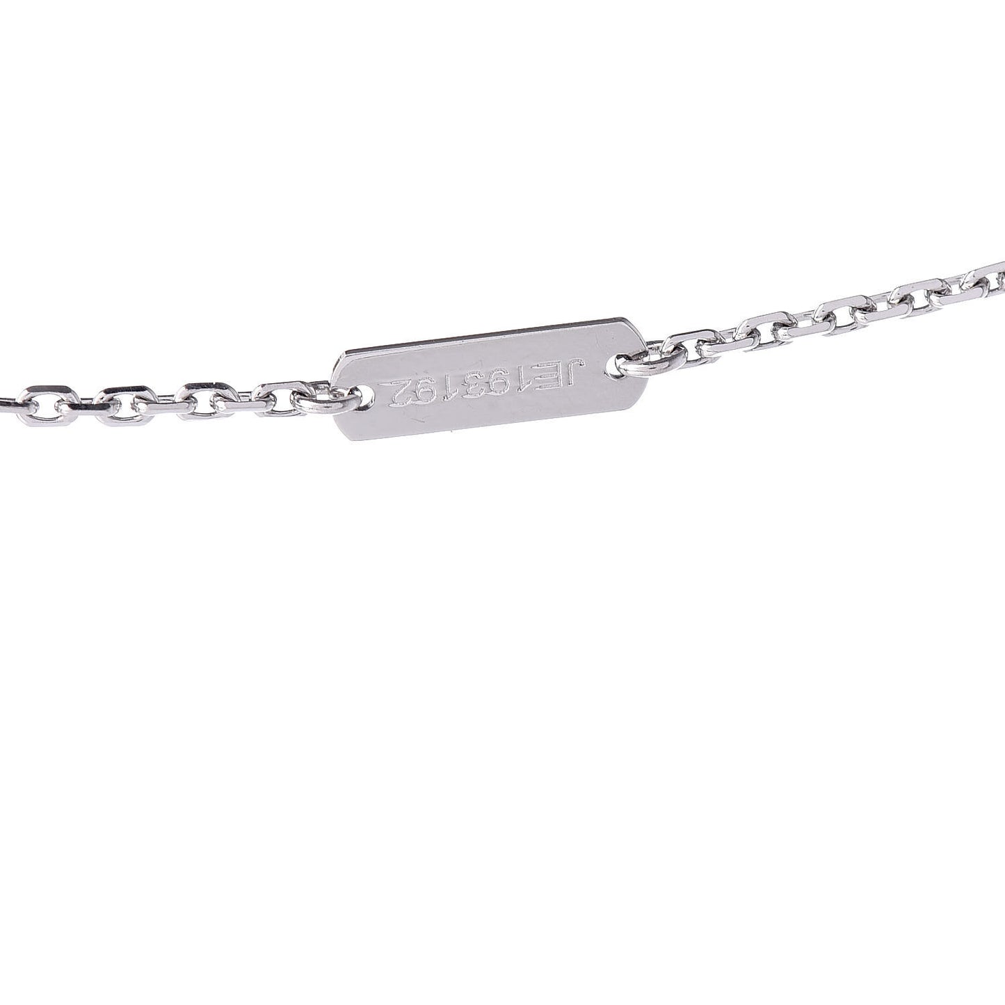 18K White Gold Mother of Pearl Vintage Alhambra Pendant Necklace