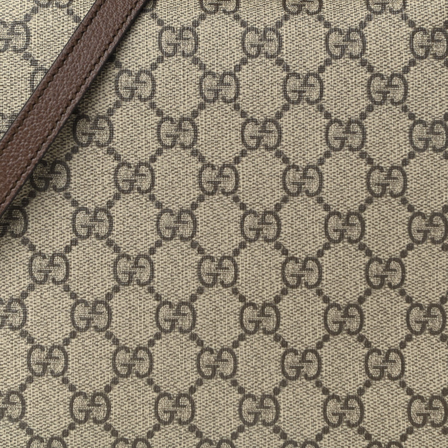 Gucci GG Supreme Monogram Textured Calfskin Square Messenger Bag Beige Ebony New Acero 8 of 10