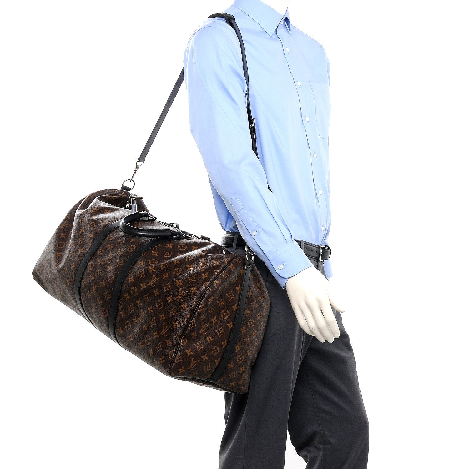 Louis Vuitton Monogram Macassar Keepall Bandouliere 55 2 of 13
