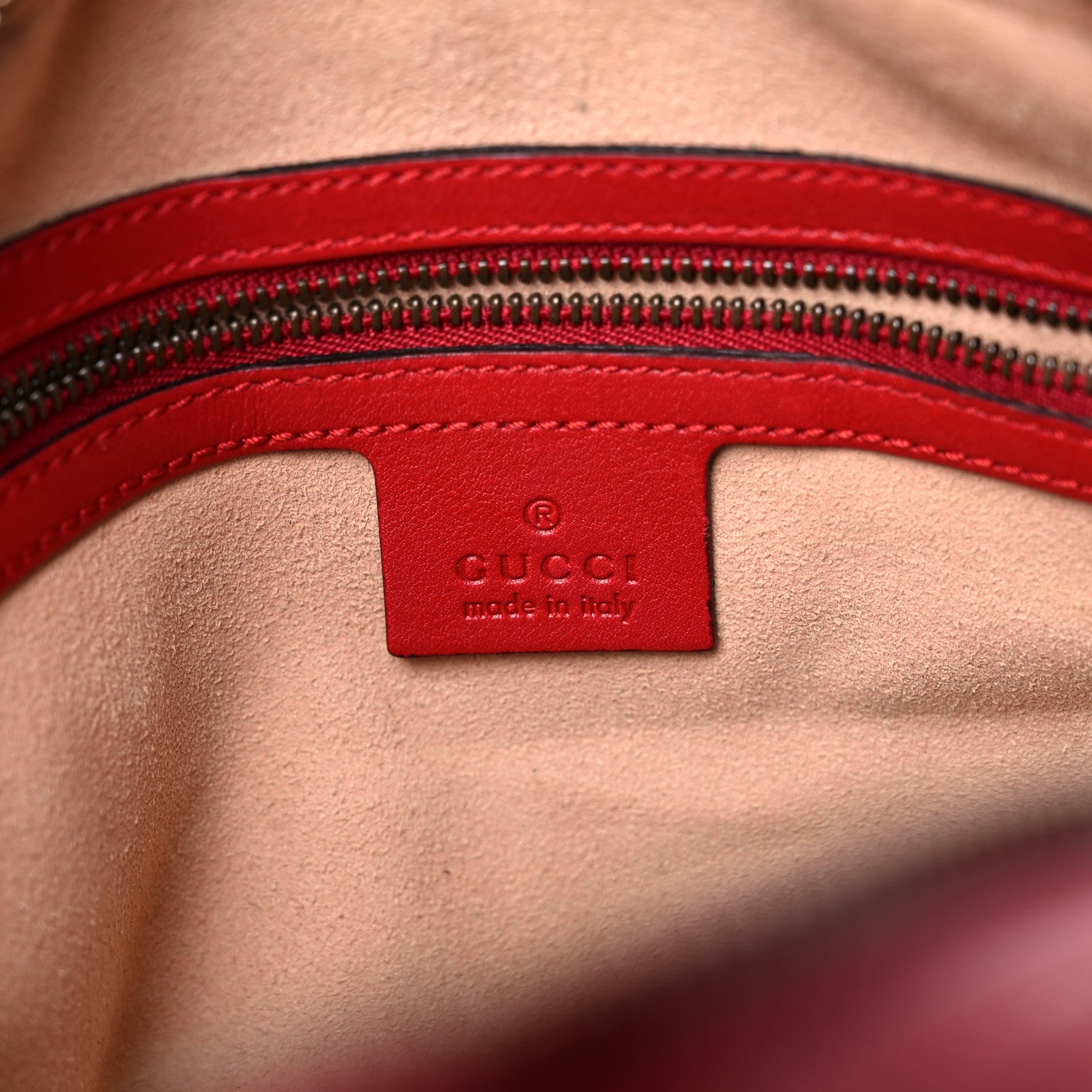 Gucci Calfskin Matelasse Medium GG Marmont Chain Shoulder Bag Hibiscus Red 6 of 17