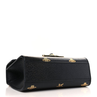 Gucci Grained Calfskin Bee Star Small Padlock Shoulder Bag Black 4 of 10