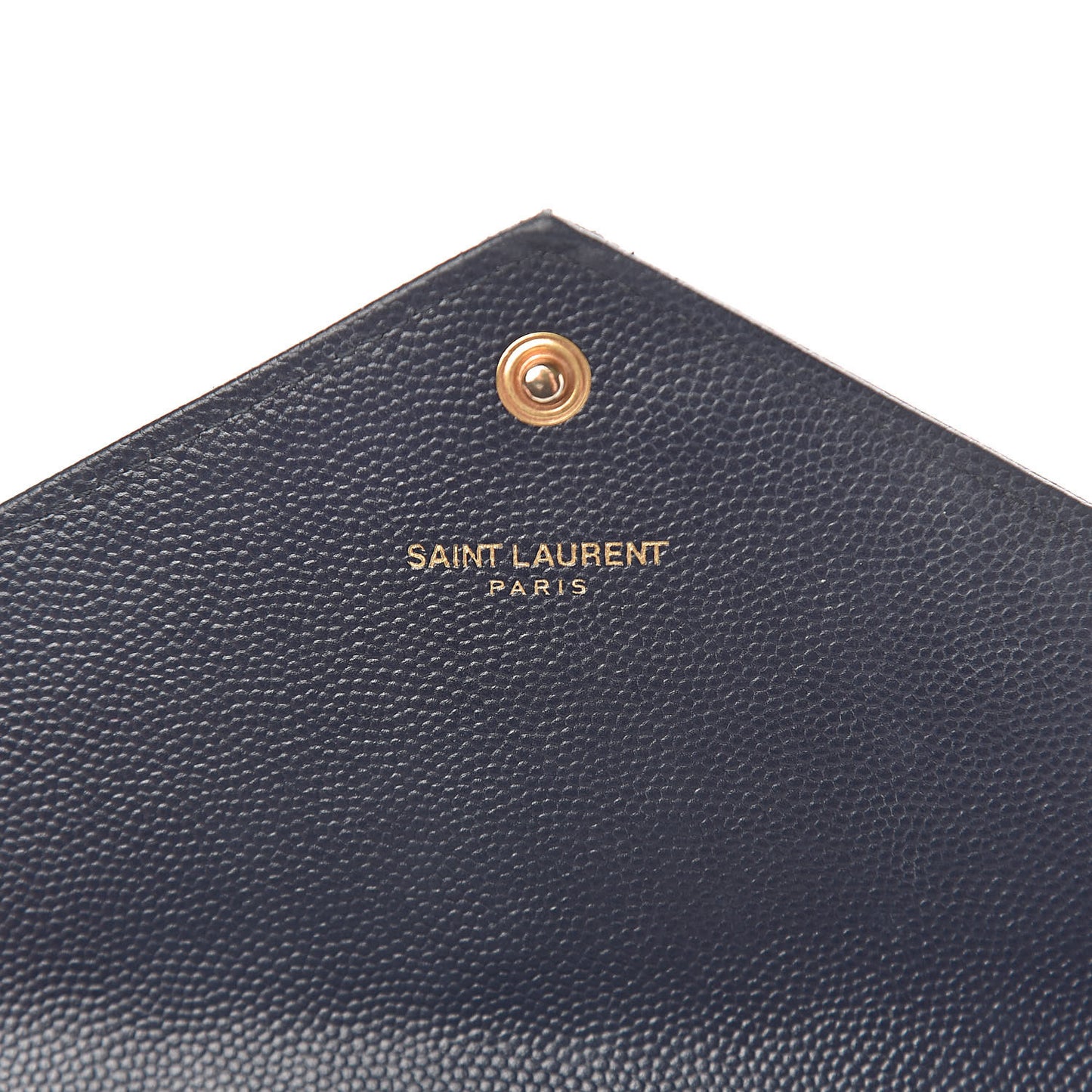 Grain De Poudre Matelasse Chevron Monogram Flap Wallet Deep Marine
