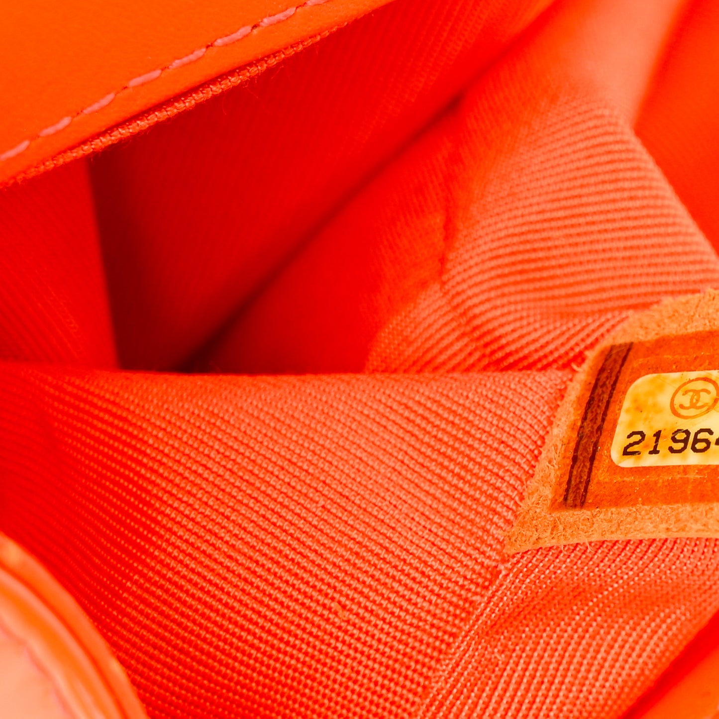 Patent Quilted Medium Boy Flap Orange
