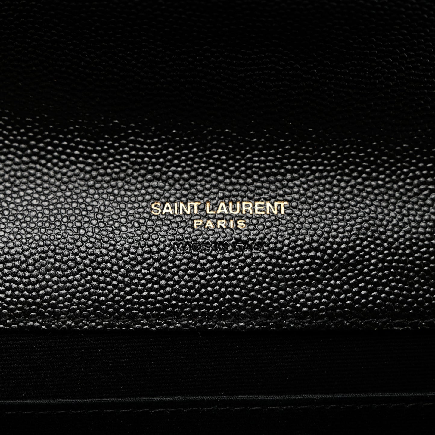 Grain De Poudre Matelasse Chevron Monogram Envelope Clutch Black