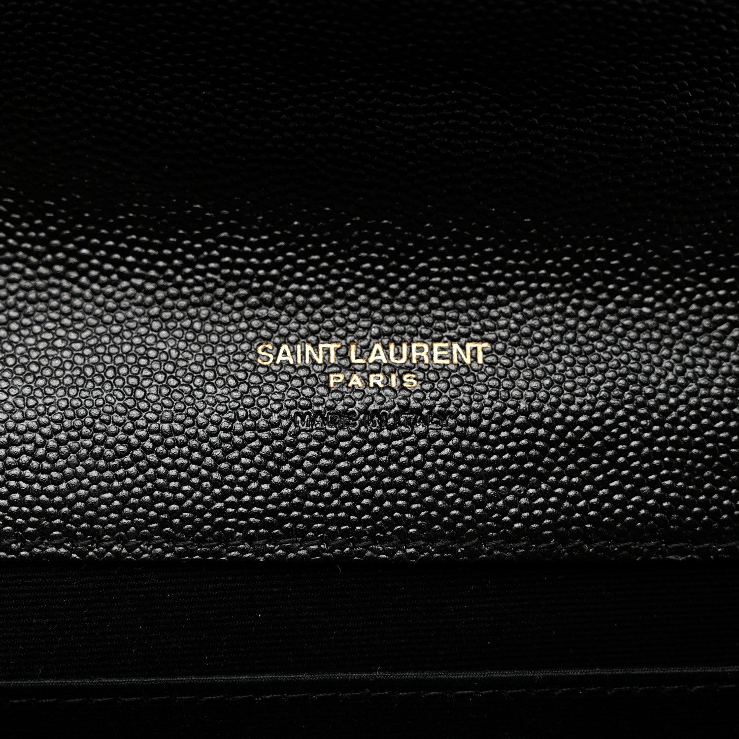 Saint Laurent Grain De Poudre Matelasse Chevron Monogram Envelope Clutch Black 6 of 6