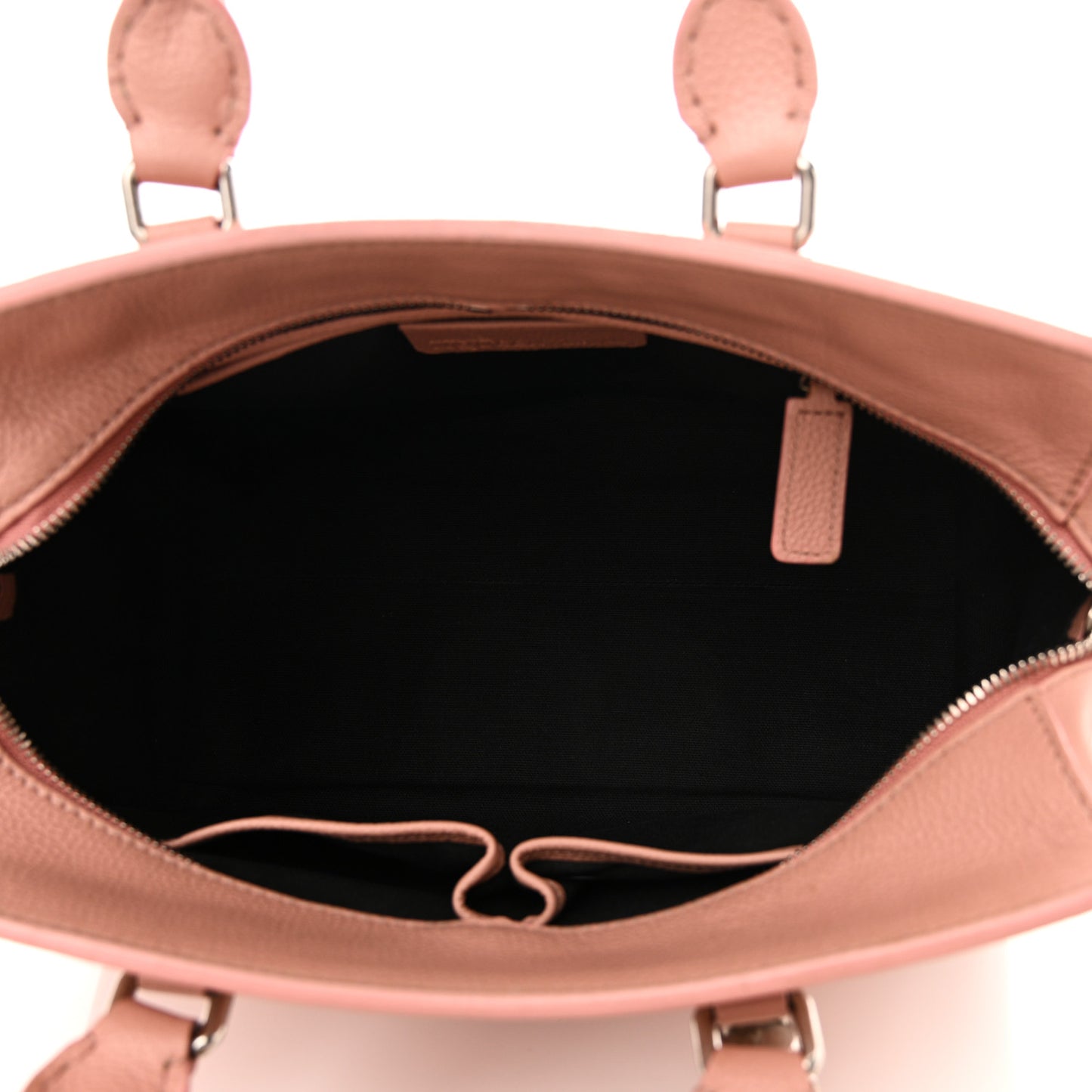 Pebbled Calfskin Small Skull Padlock Zip Around Tote Blush Pink