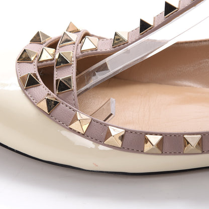 Valentino Garavani Patent Rockstud Cage Ballerina Flats 36 Light Ivory Poudre 15 of 17