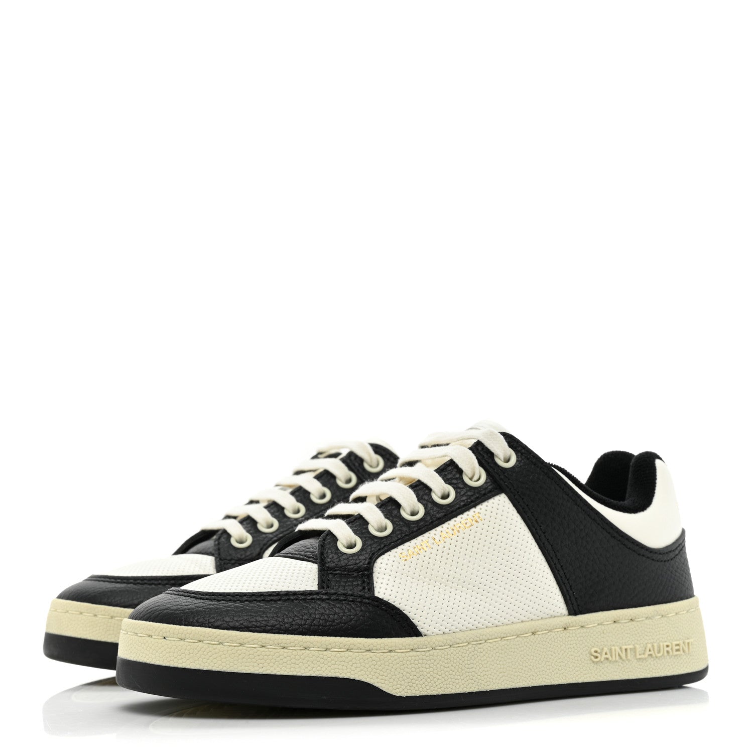 Saint Laurent Calfskin Perforated Womens Sneakers 37 White 3 of 9