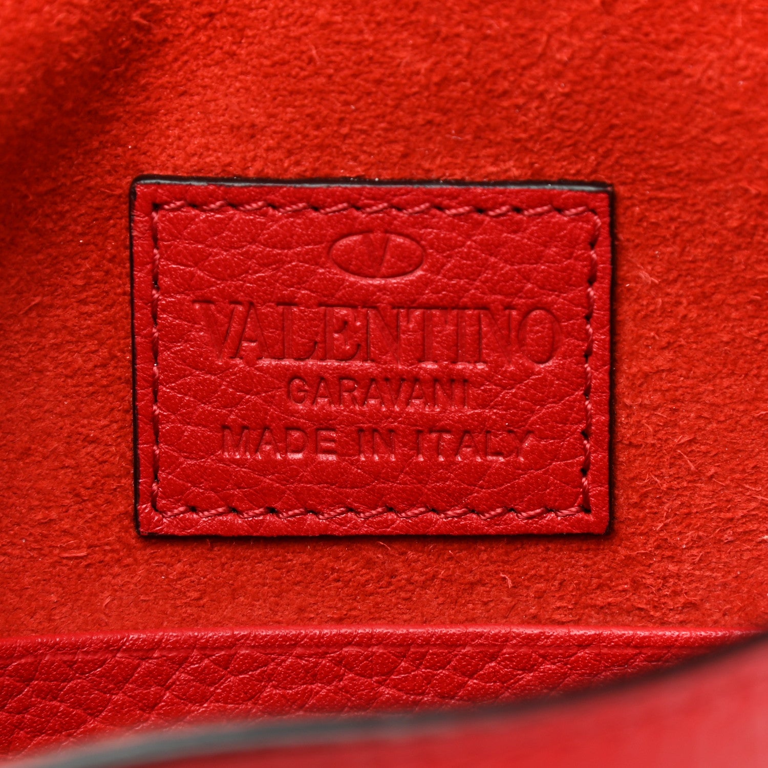 Valentino Garavani Pebbled Calfskin Medium Rockstud Envelope Flat Wristlet Pouch Rouge Pur 6 of 7