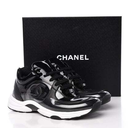 Chanel Calfskin Patent Transparent Sneakers 40.5 Black 9 of 9