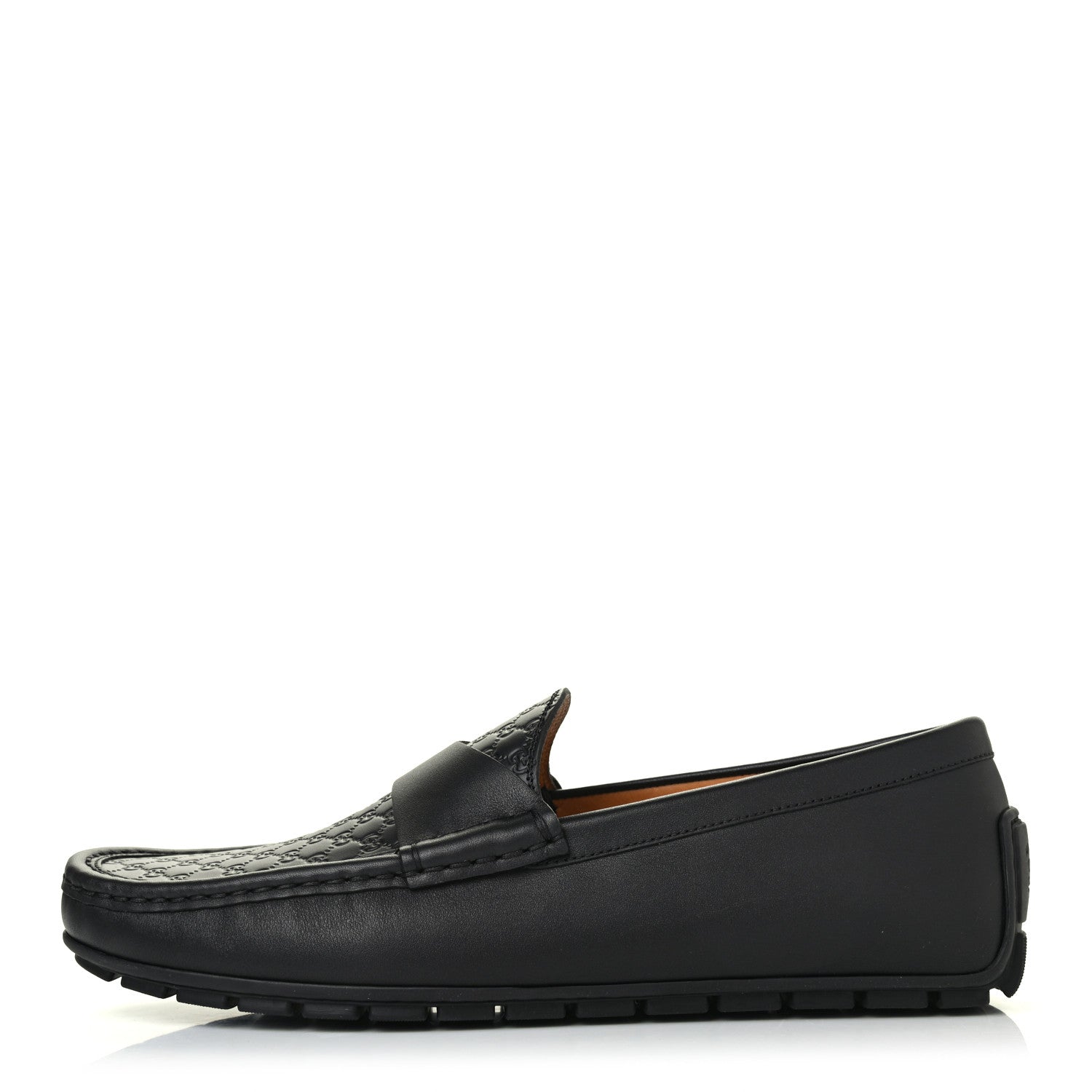 Gucci Calfskin Miro Soft Microguccissima Mens Driver Loafers 7.5 Black 1 of 4