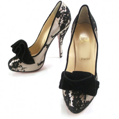 Christian Louboutin Satin Lace Bow Pumps 38.5 1 of 7