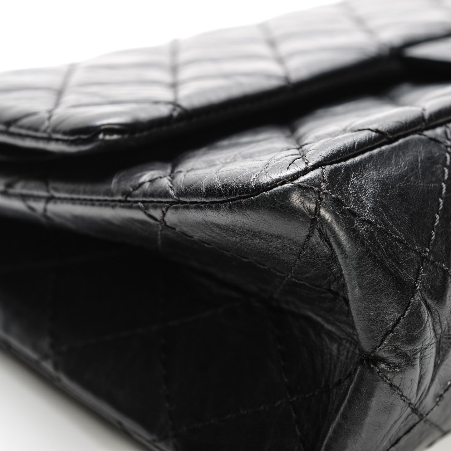 Aged Calfskin Quilted 2.55 Reissue 226 Flap Black