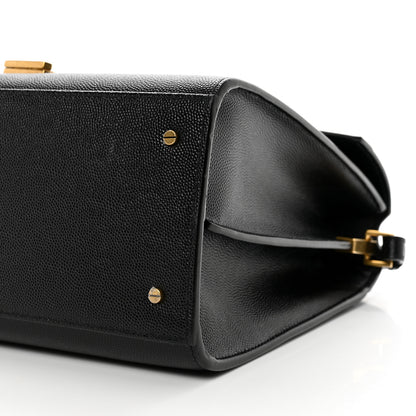 Saint Laurent Grain de Poudre Medium Classic Monogram Cassandra Top Handle Black Rouge Legion 10 of 10