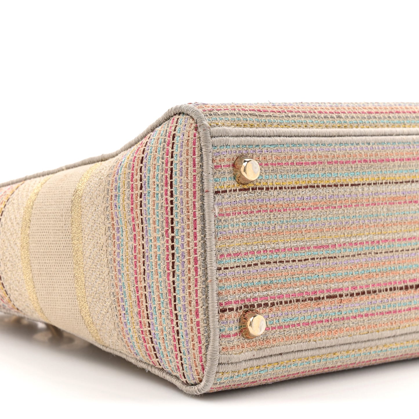 Canvas Embroidered Medium Lady D-Lite Beige Multicolor