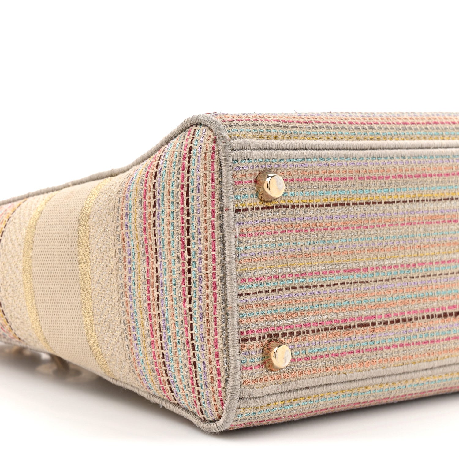 Christian Dior Canvas Embroidered Medium Lady D-Lite Beige Multicolor 18 of 23
