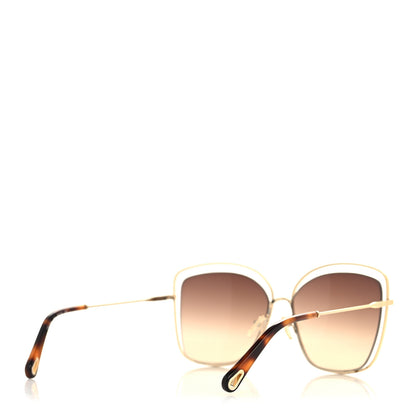 Chloe Poppy Cutout Square Sunglasses CE133S Gold Tortoise 4 of 6