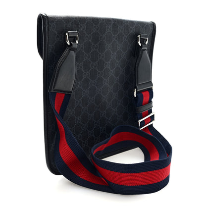 Gucci GG Supreme Monogram Web Medium Messenger Bag Black Grey 3 of 9