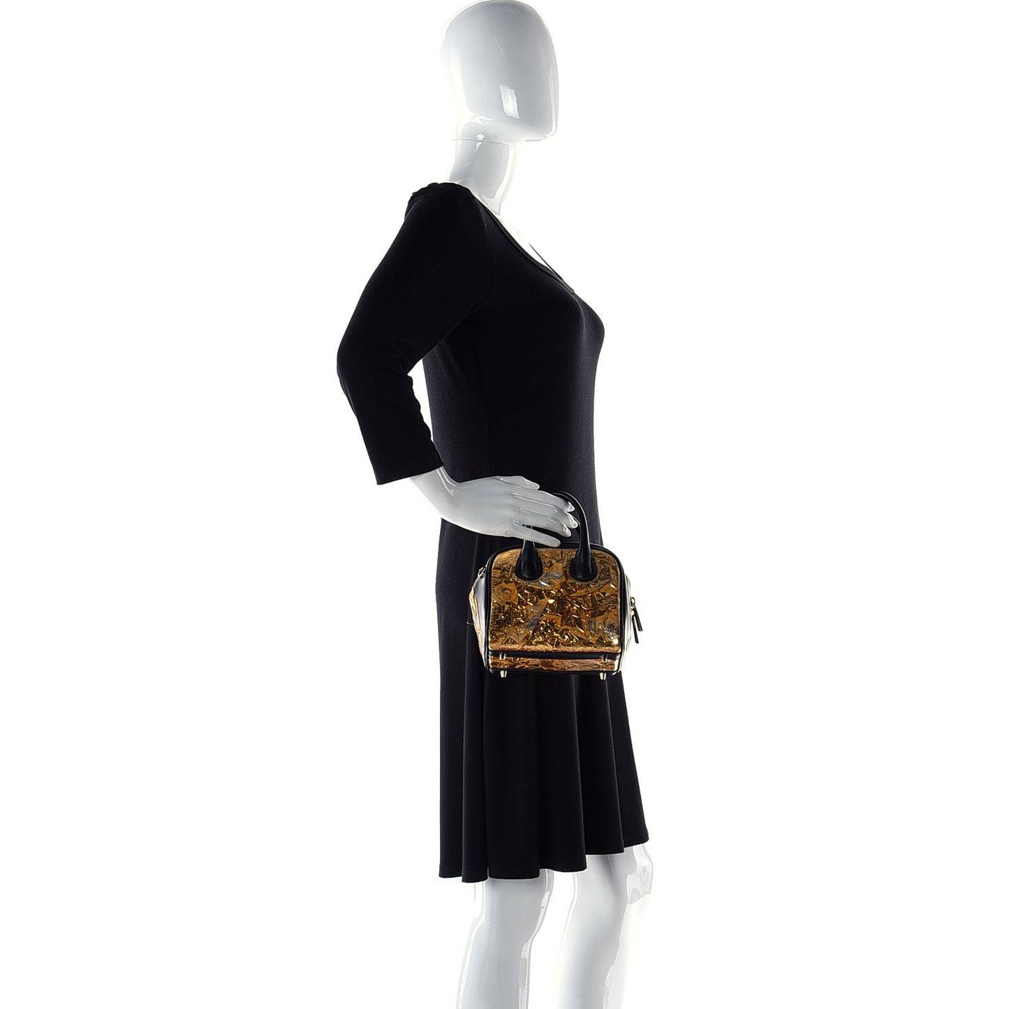 Calfskin Paris Nano Collage Marie Jane Pepite Tote Gold