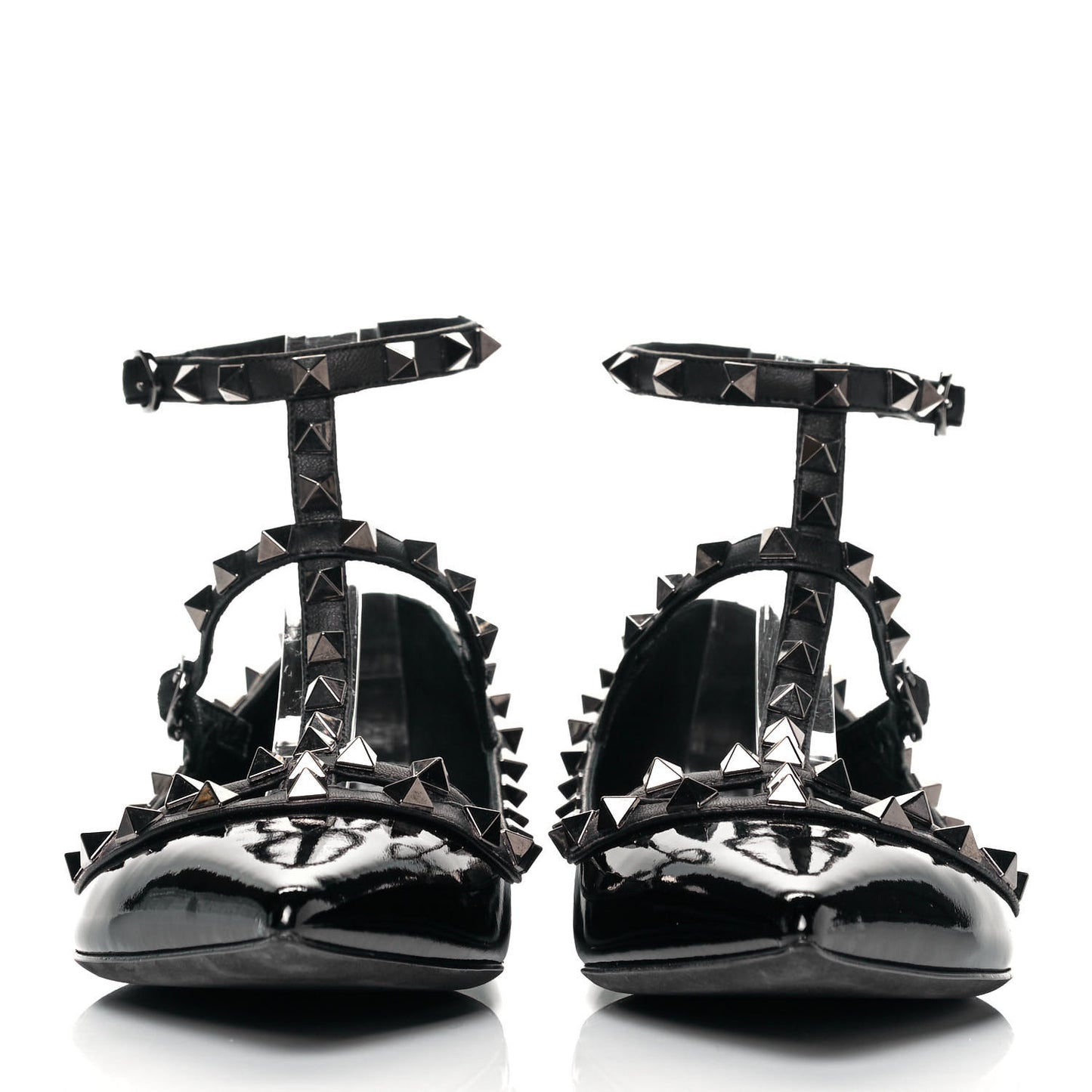 Patent Rockstud Cage Ballerina Flats 39.5 Black
