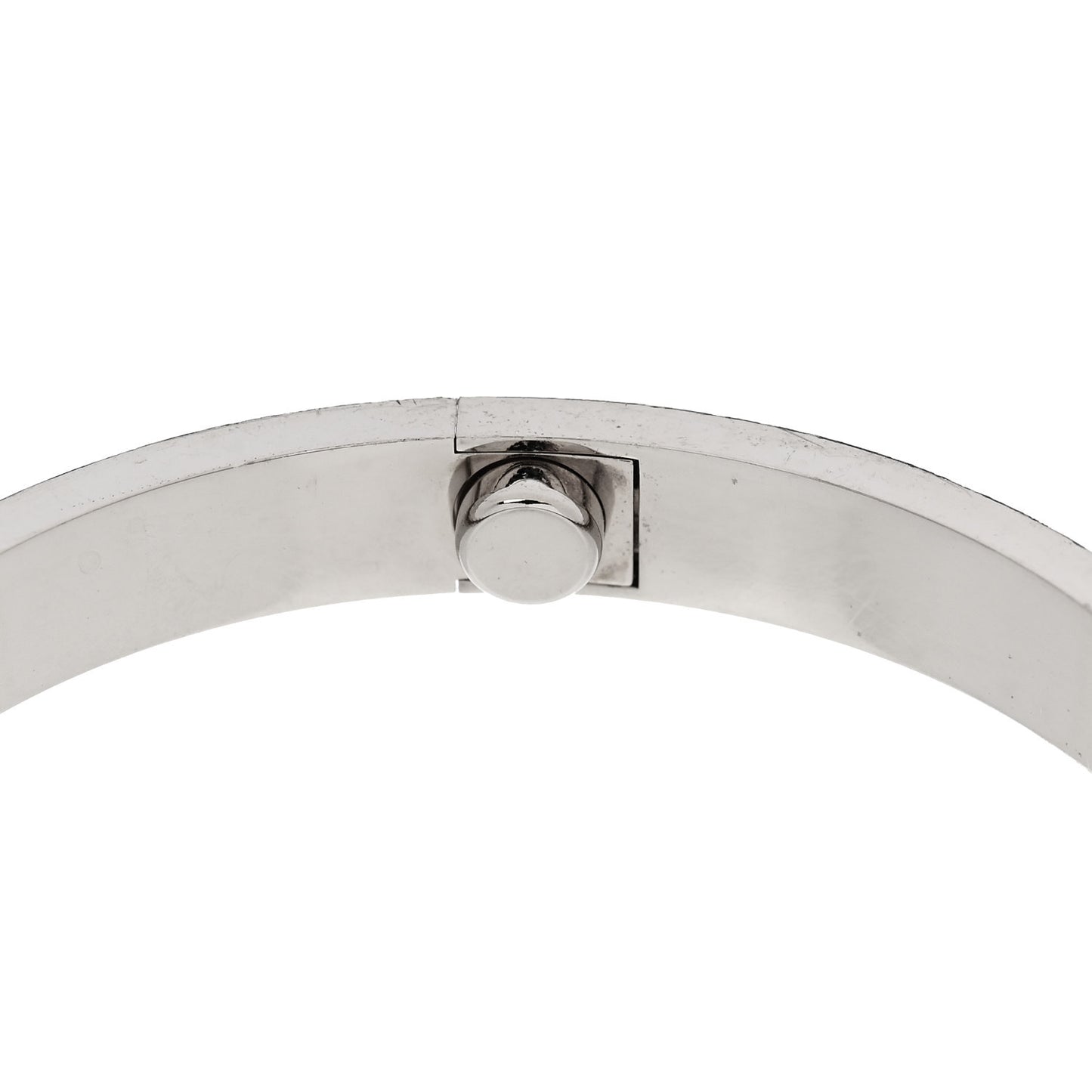 18K White Gold Brushed Finish LOVE Bracelet 17