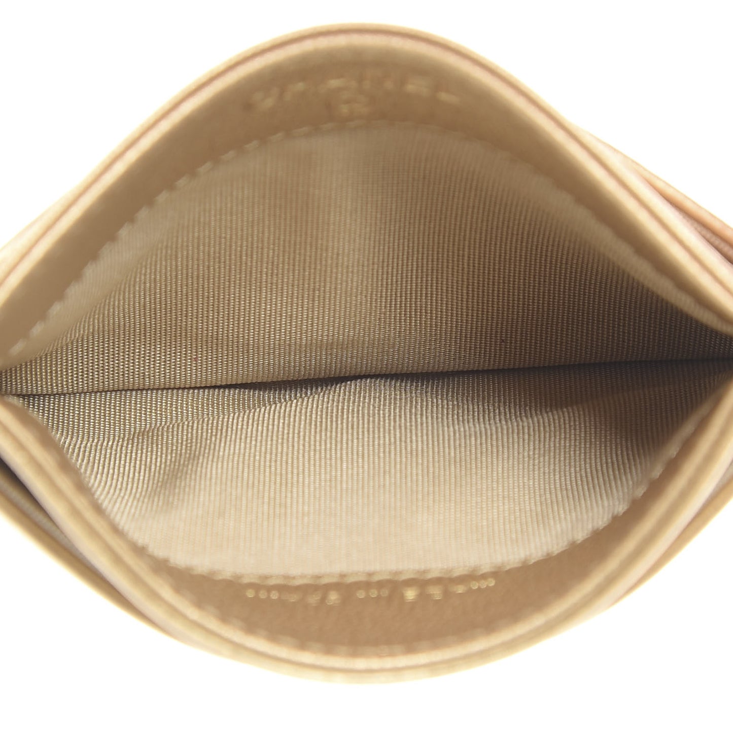 Metallic Goatskin Quilted Chanel 19 Card Holder Gold