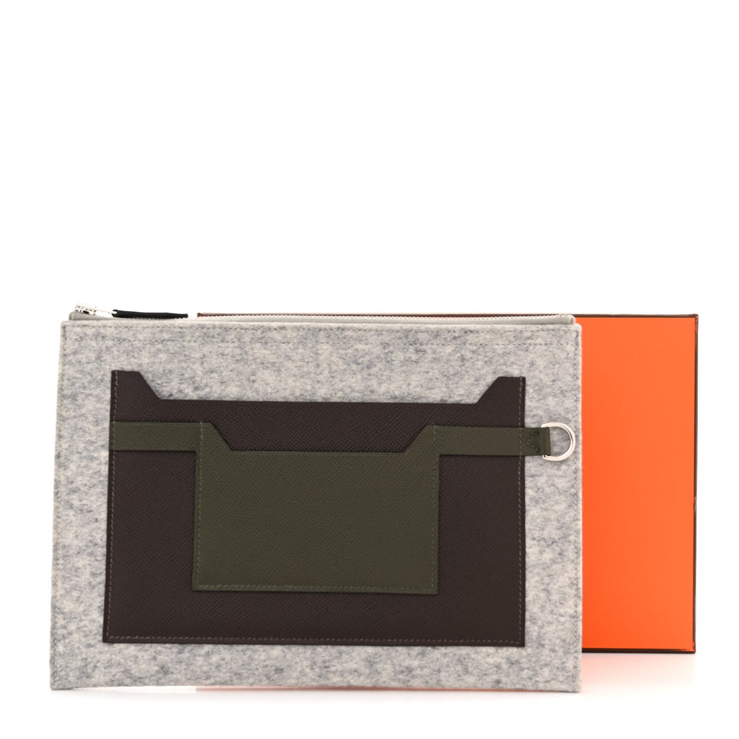 Felt Epsom Colorblock Toodoo 29 Zip Pouch Ebene Vert de Gris
