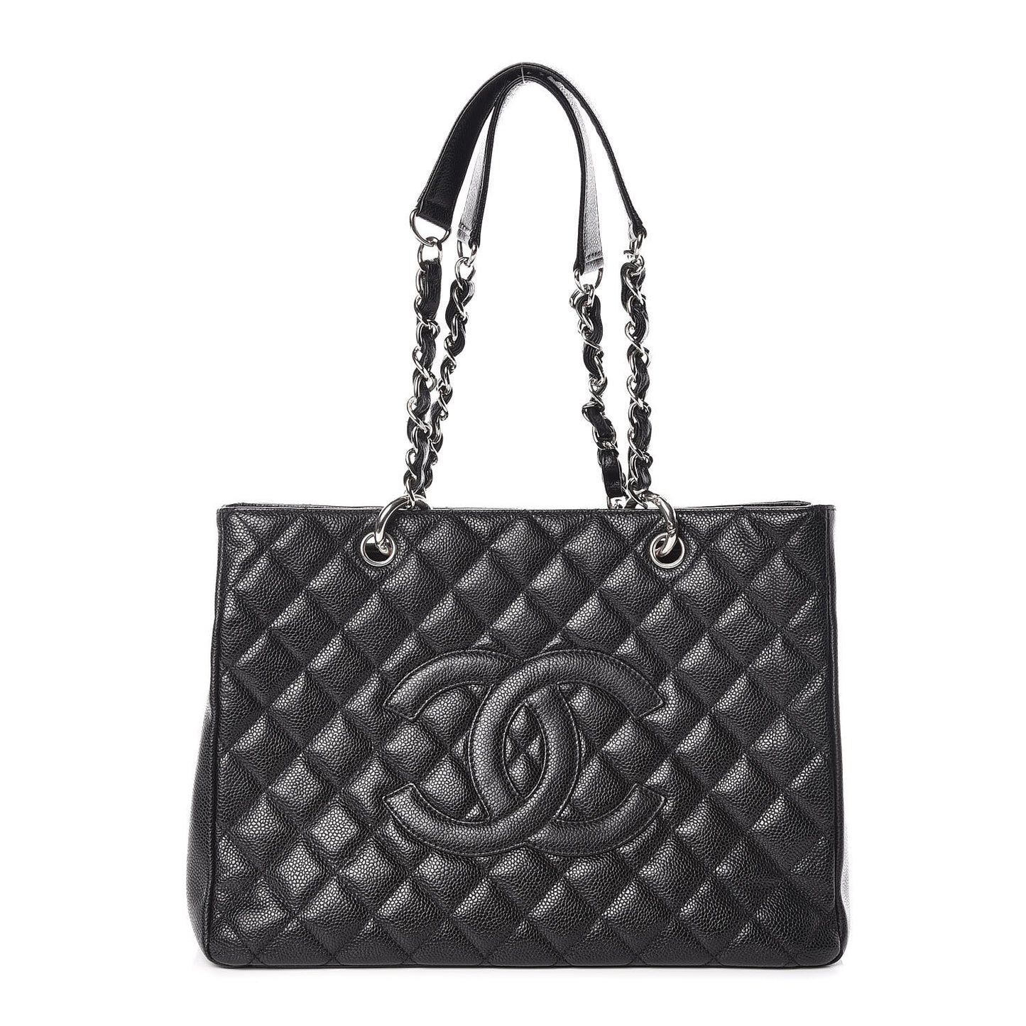 Caviar Quilted Grand Shopping Tote GST Black