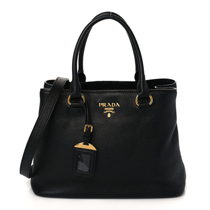 Prada Vitello Daino Shopping Tote Black 1 of 8