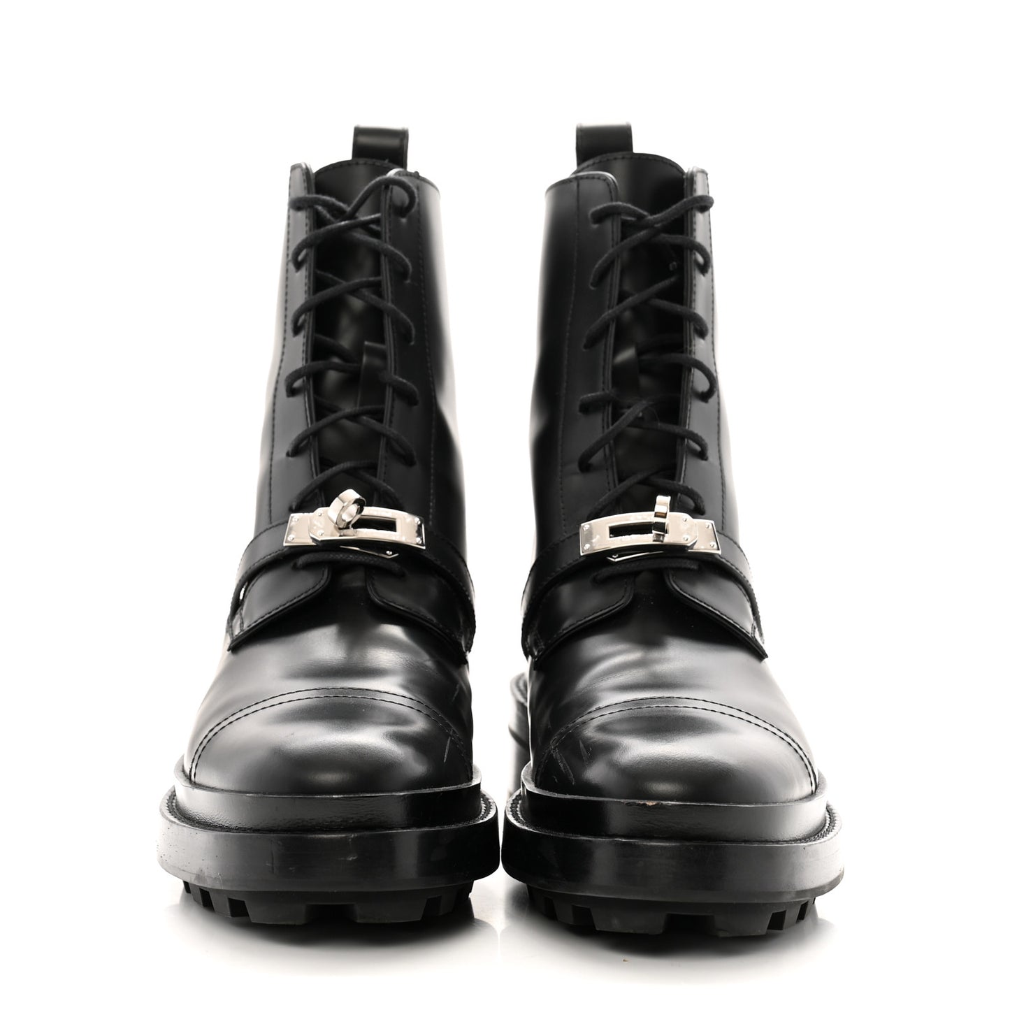 Glossed Calfskin Funk Ankle Boots 37 Black