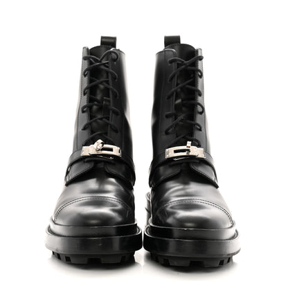 Hermes Glossed Calfskin Funk Ankle Boots 37 Black 3 of 14